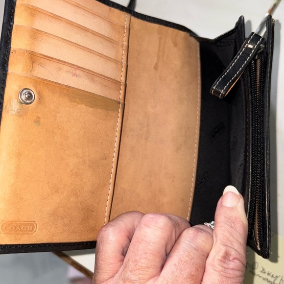 Coach   Small wallet  miniC’s canvas, wallet  bifold  gray/black  leather trim - Picture 12 of 12